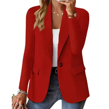 Blazer Leve de Meia Estação para Mulher com Bolsos