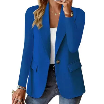 Blazer Leve de Meia Estação para Mulher com Bolsos
