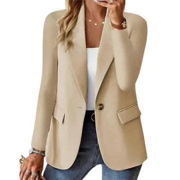 Blazer Leve de Meia Estação para Mulher com Bolsos