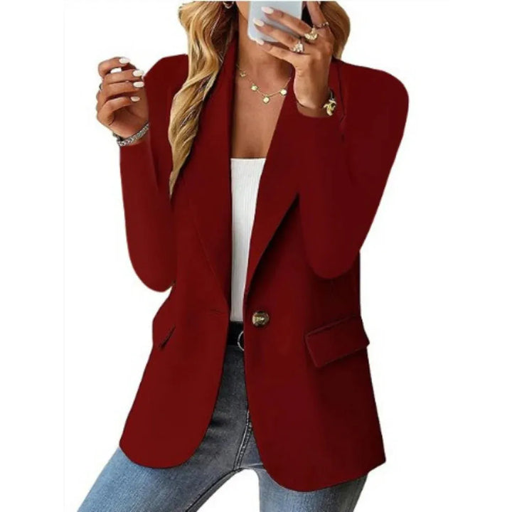 Blazer Leve de Meia Estação para Mulher com Bolsos