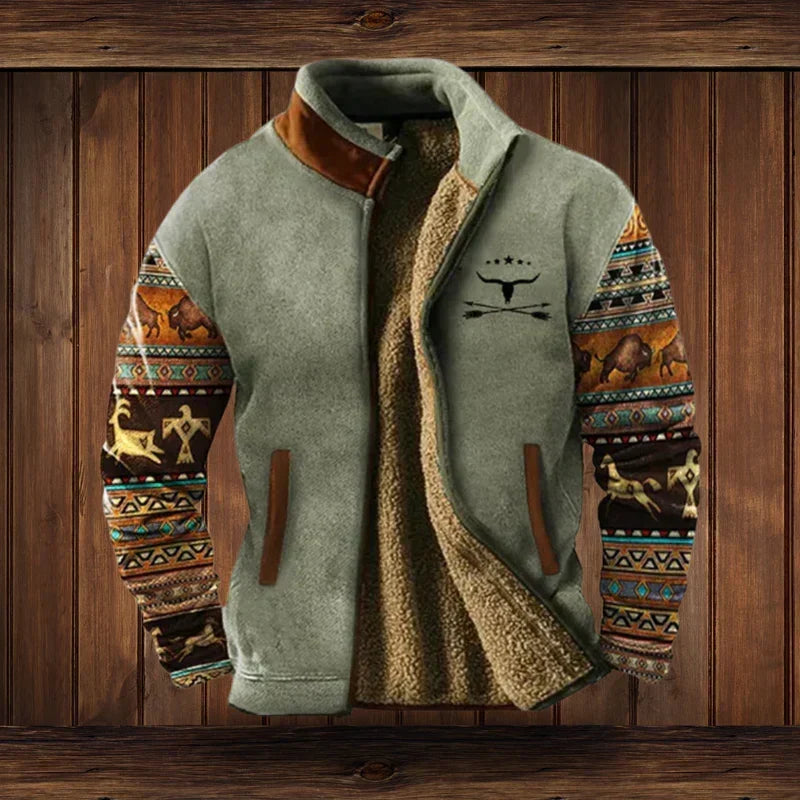Blusão de Inverno de Estilo Ocidental Moderno para Homem com Gola Alta