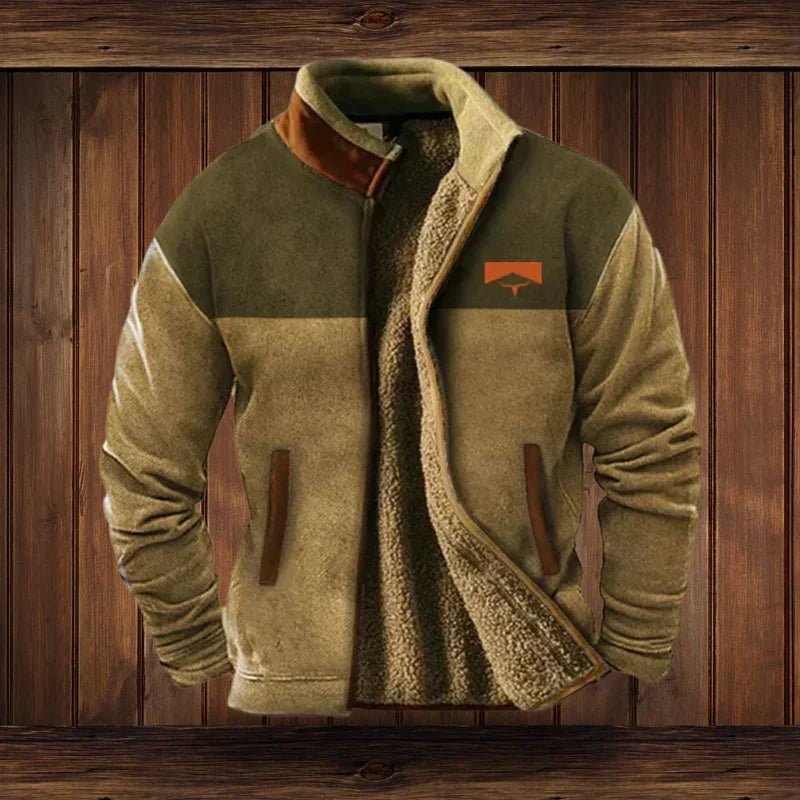 Blusão de Inverno de Estilo Ocidental Moderno para Homem com Gola Alta
