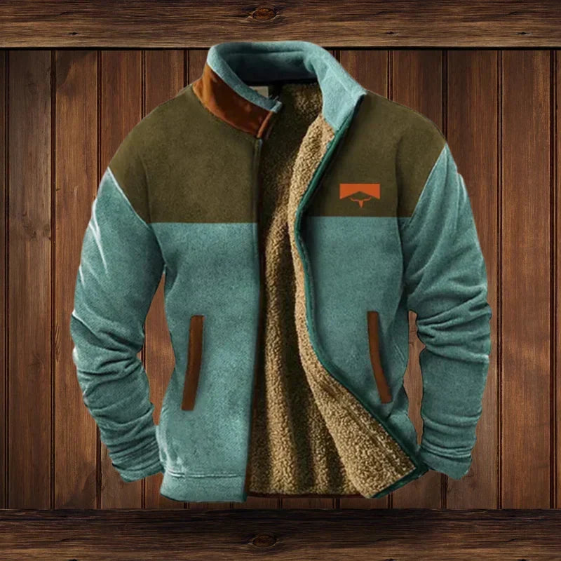 Blusão de Inverno de Estilo Ocidental Moderno para Homem com Gola Alta