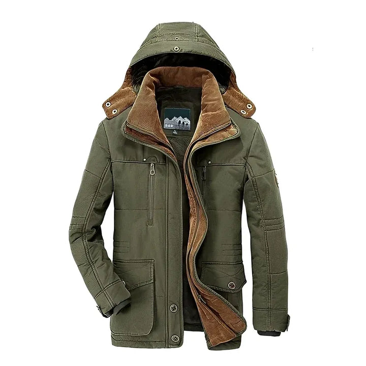 Blusão de Inverno Casual Clássico para Homem com Capuz
