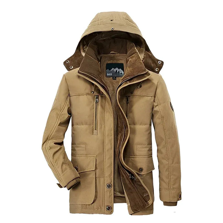 Blusão de Inverno Casual Clássico para Homem com Capuz