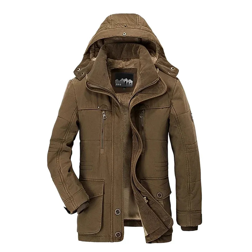 Blusão de Inverno Casual Clássico para Homem com Capuz