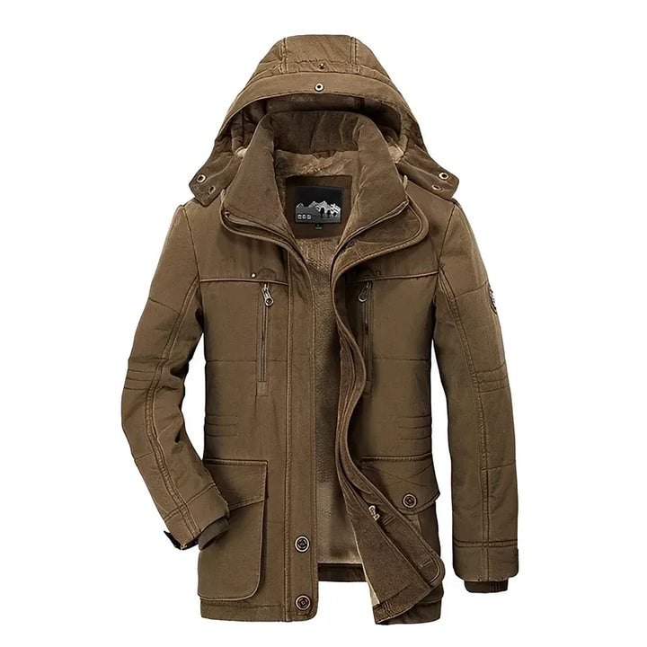 Blusão de Inverno Casual Clássico para Homem com Capuz