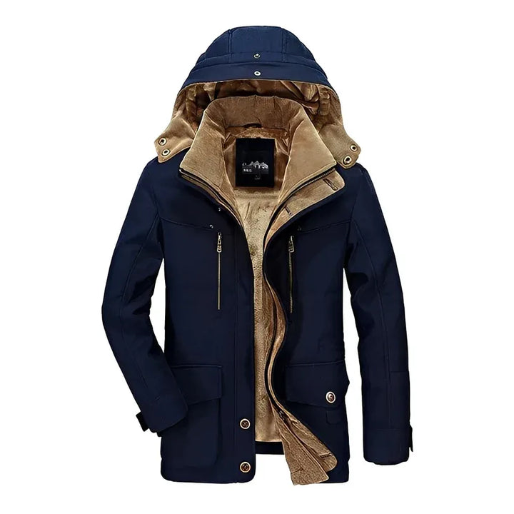 Blusão de Inverno Casual Clássico para Homem com Capuz