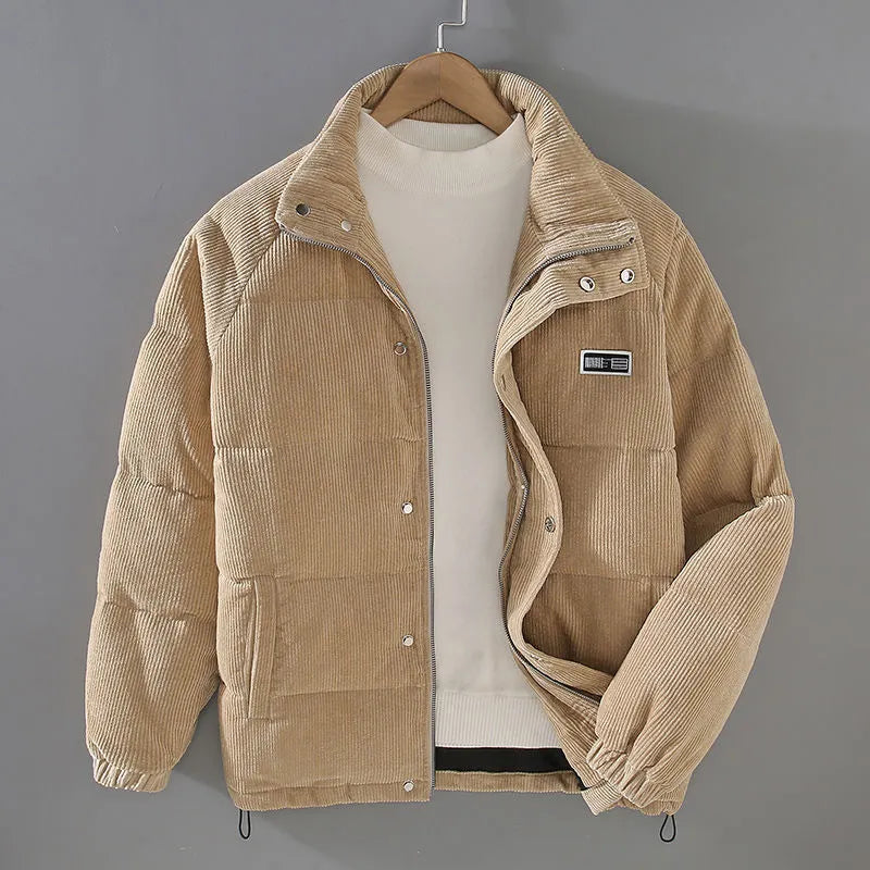Blusão de Inverno Casual Moderno para Homem com Bolsos