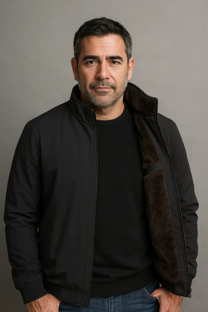 Blusão de Inverno Casual Moderno para Homem com Fecho