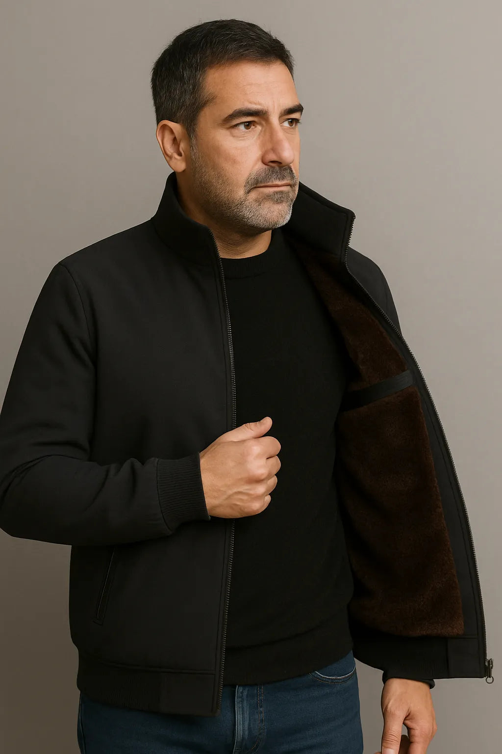 Blusão de Inverno Casual Moderno para Homem com Fecho