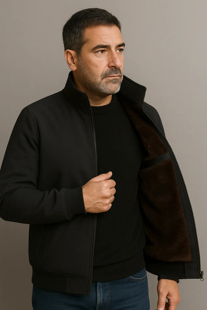 Blusão de Inverno Casual Moderno para Homem com Fecho