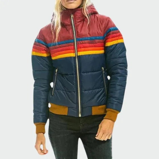 Blusão de Inverno Casual Moderno para Mulher com Fecho