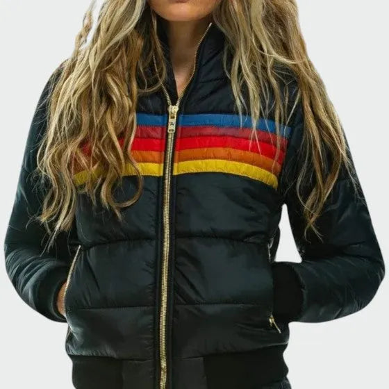 Blusão de Inverno Casual Moderno para Mulher com Fecho