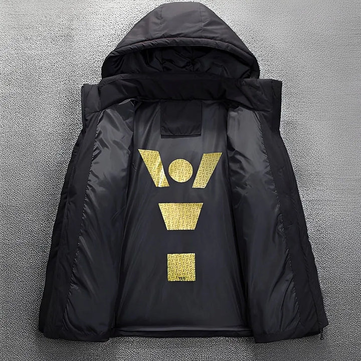 Blusão de Inverno Desportivo Moderno para Homem com Capuz