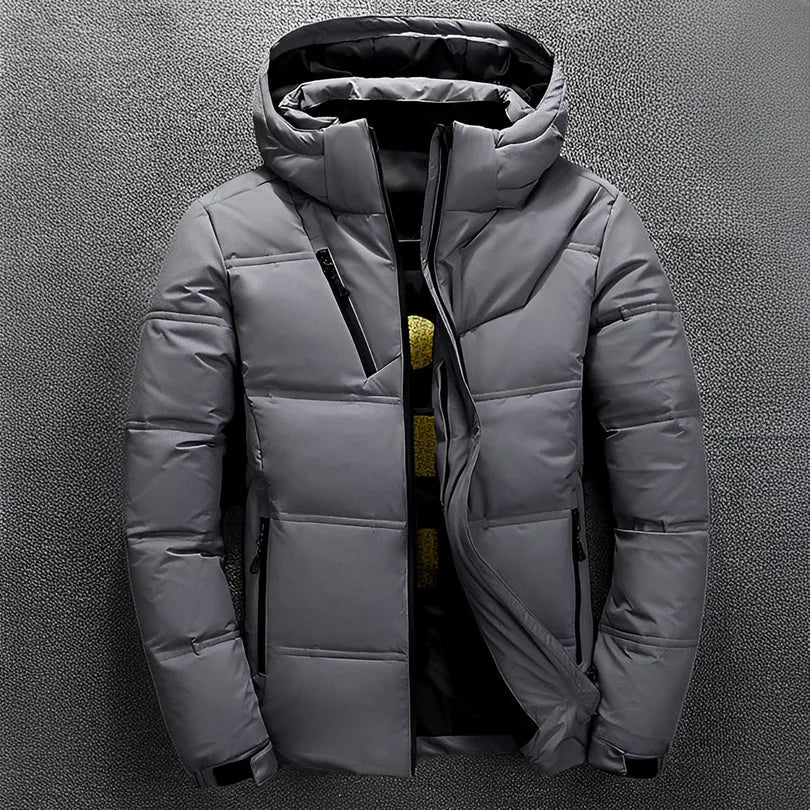 Blusão de Inverno Desportivo Moderno para Homem com Capuz
