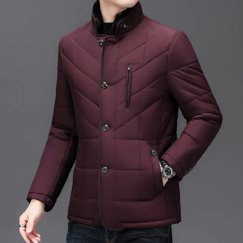 Blusão de Inverno Elegante Moderno para Homem com Fecho
