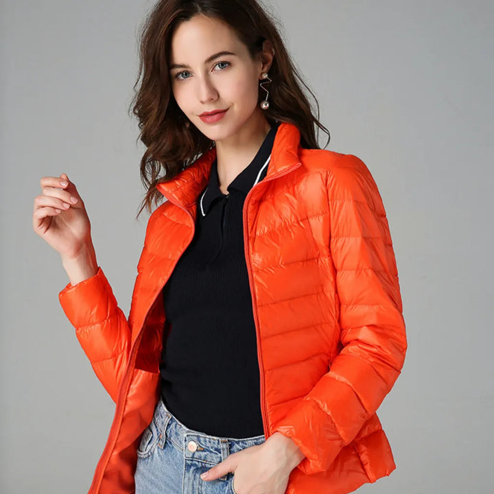 Blusão de Inverno Leve Elegante para Mulher com Fecho