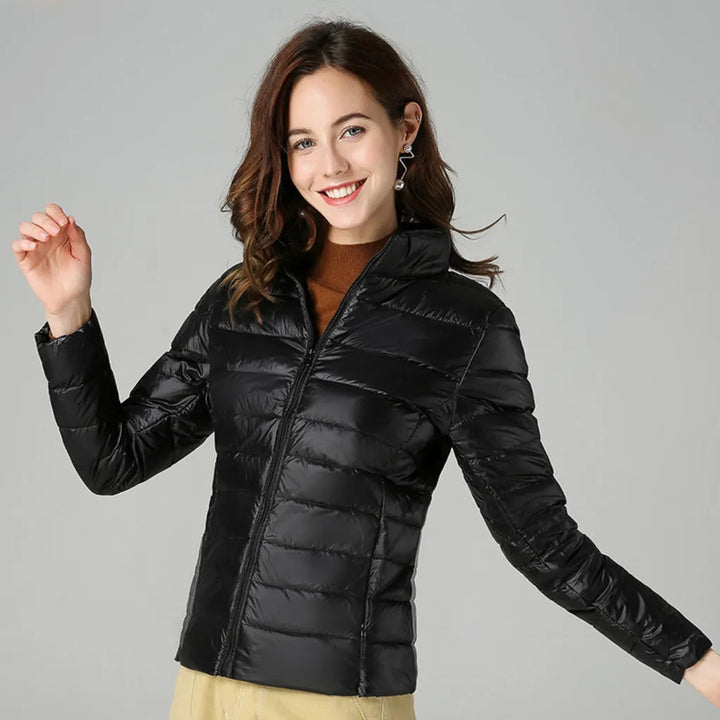 Blusão de Inverno Leve Elegante para Mulher com Fecho