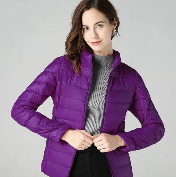 Blusão de Inverno Leve Elegante para Mulher com Fecho