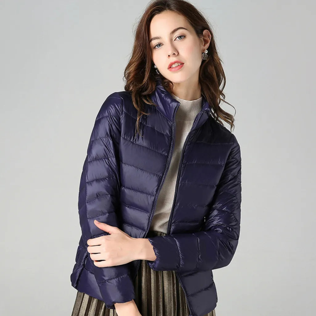 Blusão de Inverno Leve Elegante para Mulher com Fecho