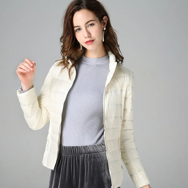 Blusão de Inverno Leve Elegante para Mulher com Fecho