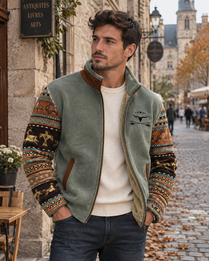 Blusão de Inverno de Estilo Ocidental Moderno para Homem com Gola Alta