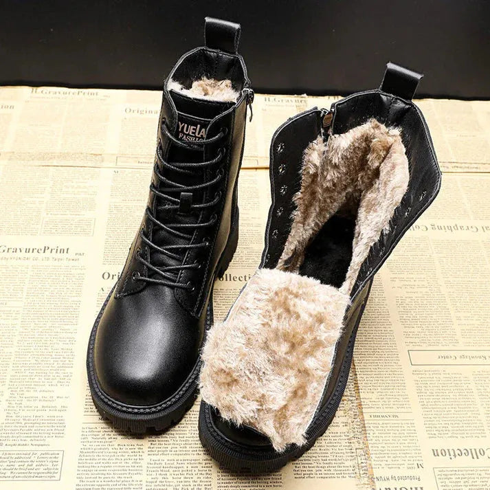 Botas Militares Confortáveis para Mulher com Pelo por Dentro