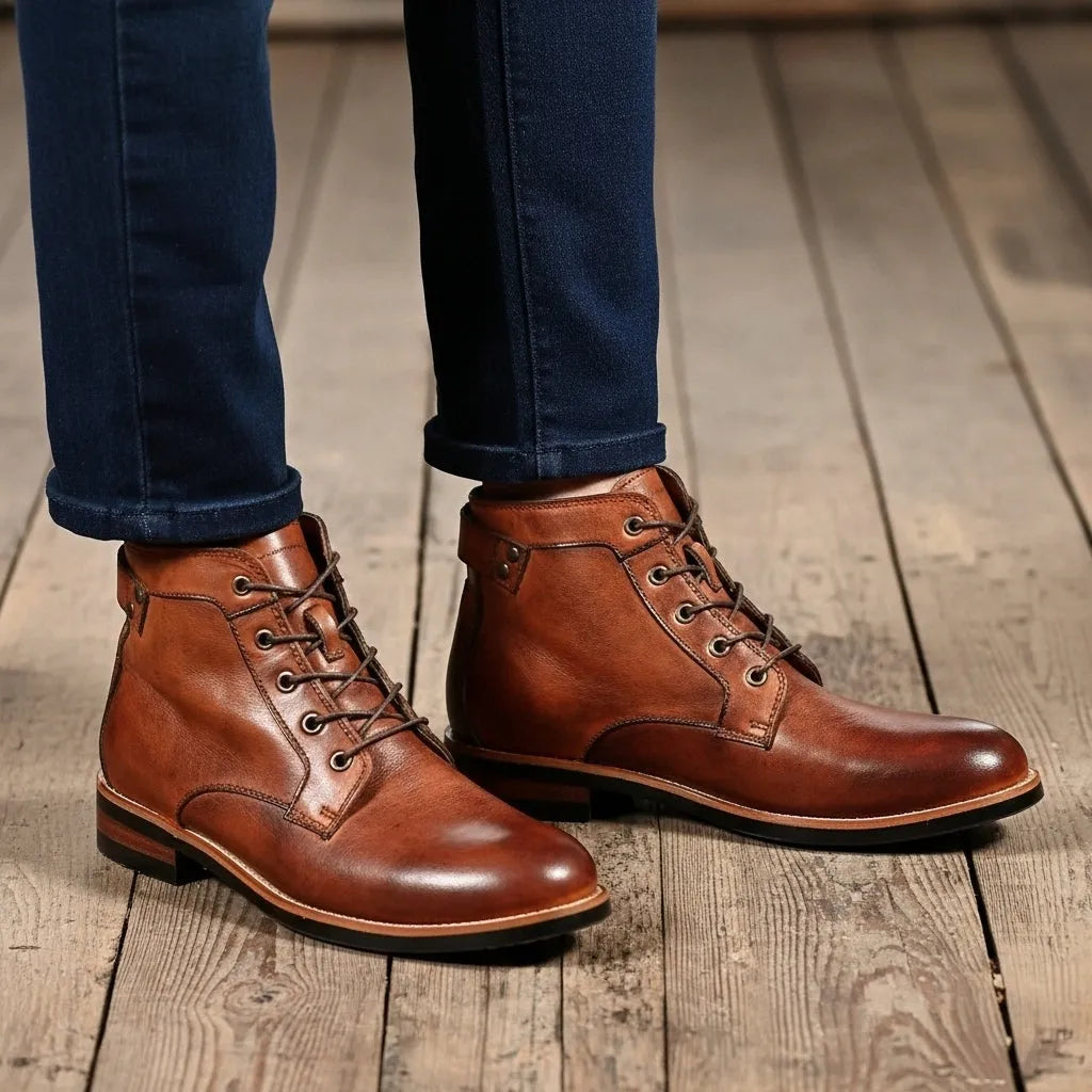 Botas Vintage Confortáveis para Homem com Atacadores