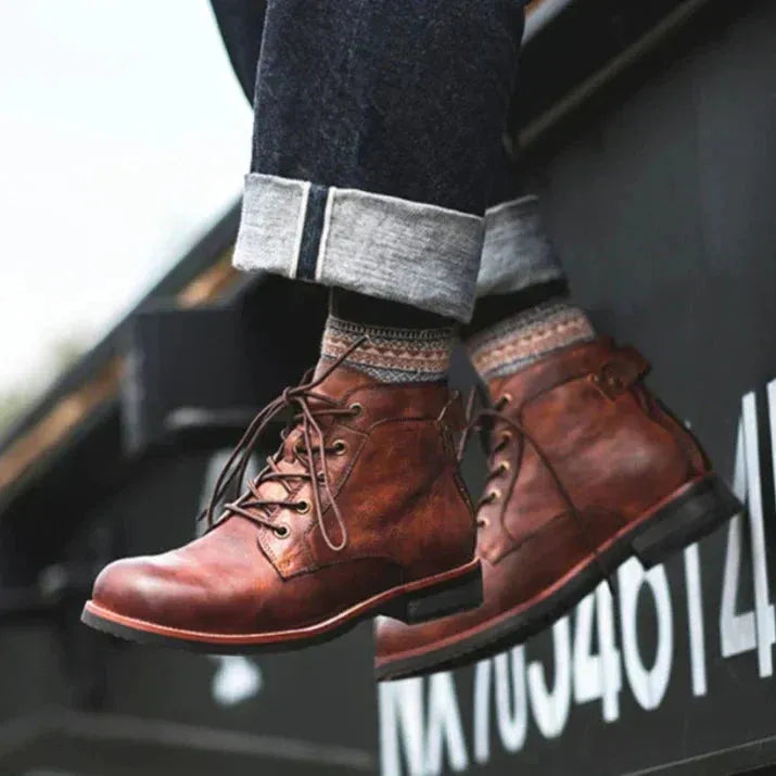 Botas Vintage Confortáveis para Homem com Atacadores