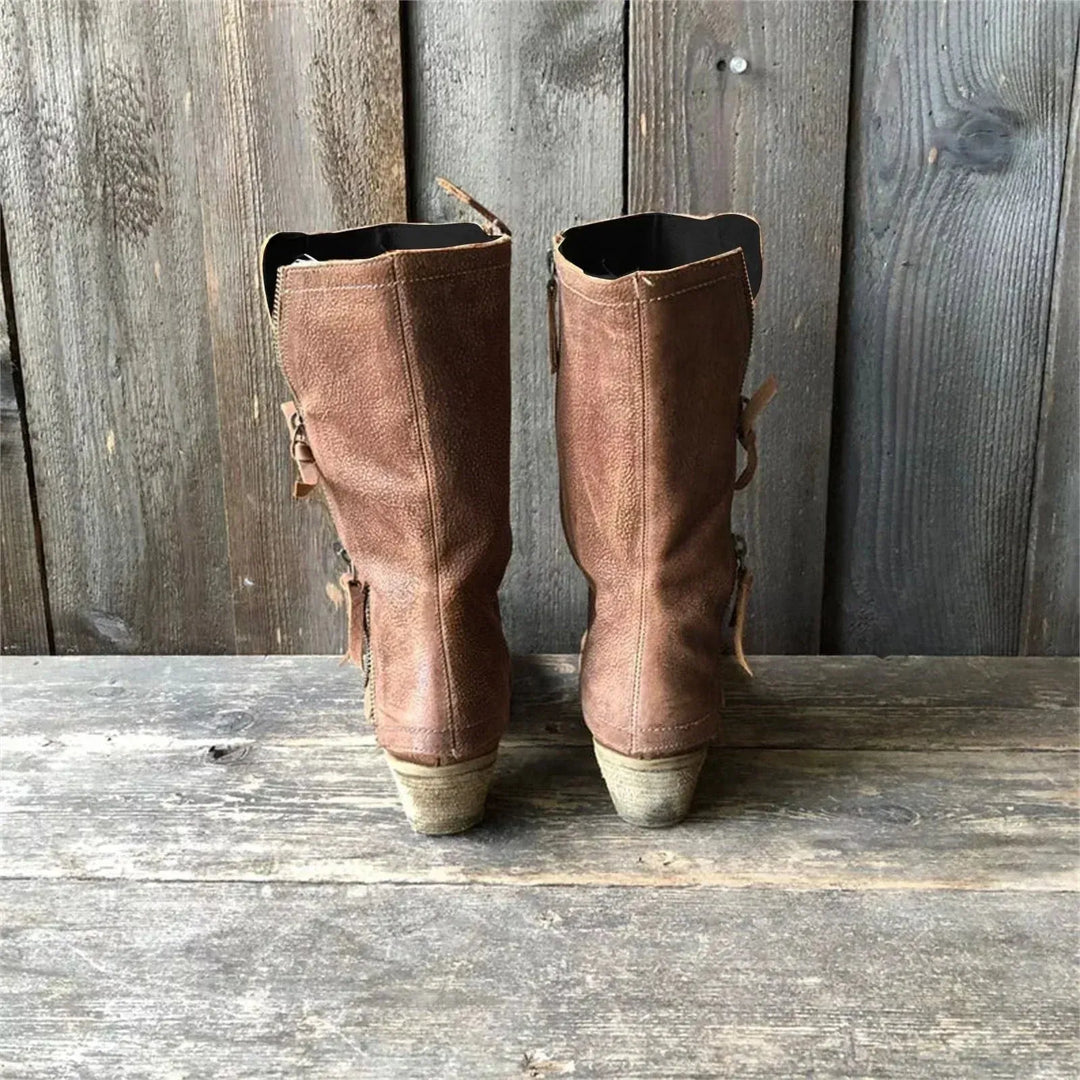 Botas de Cano Médio Confortáveis para Mulher com Fecho