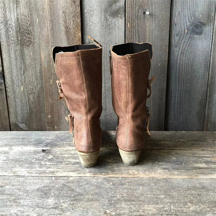 Botas de Cano Médio Confortáveis para Mulher com Fecho