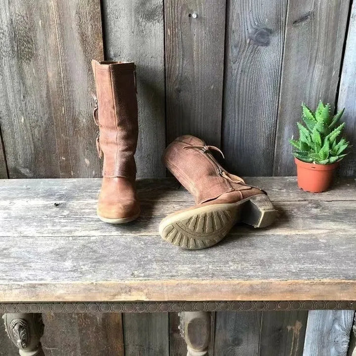 Botas de Cano Médio Confortáveis para Mulher com Fecho