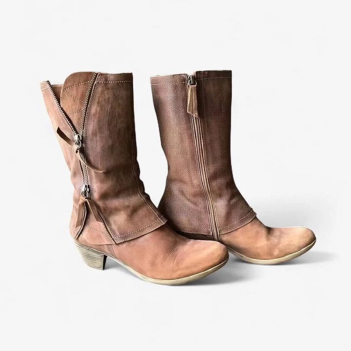 Botas de Cano Médio Confortáveis para Mulher com Fecho
