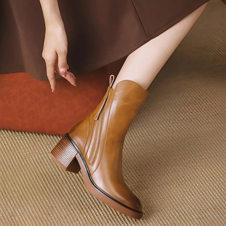 Botins Confortáveis para Mulher com Salto e Fecho