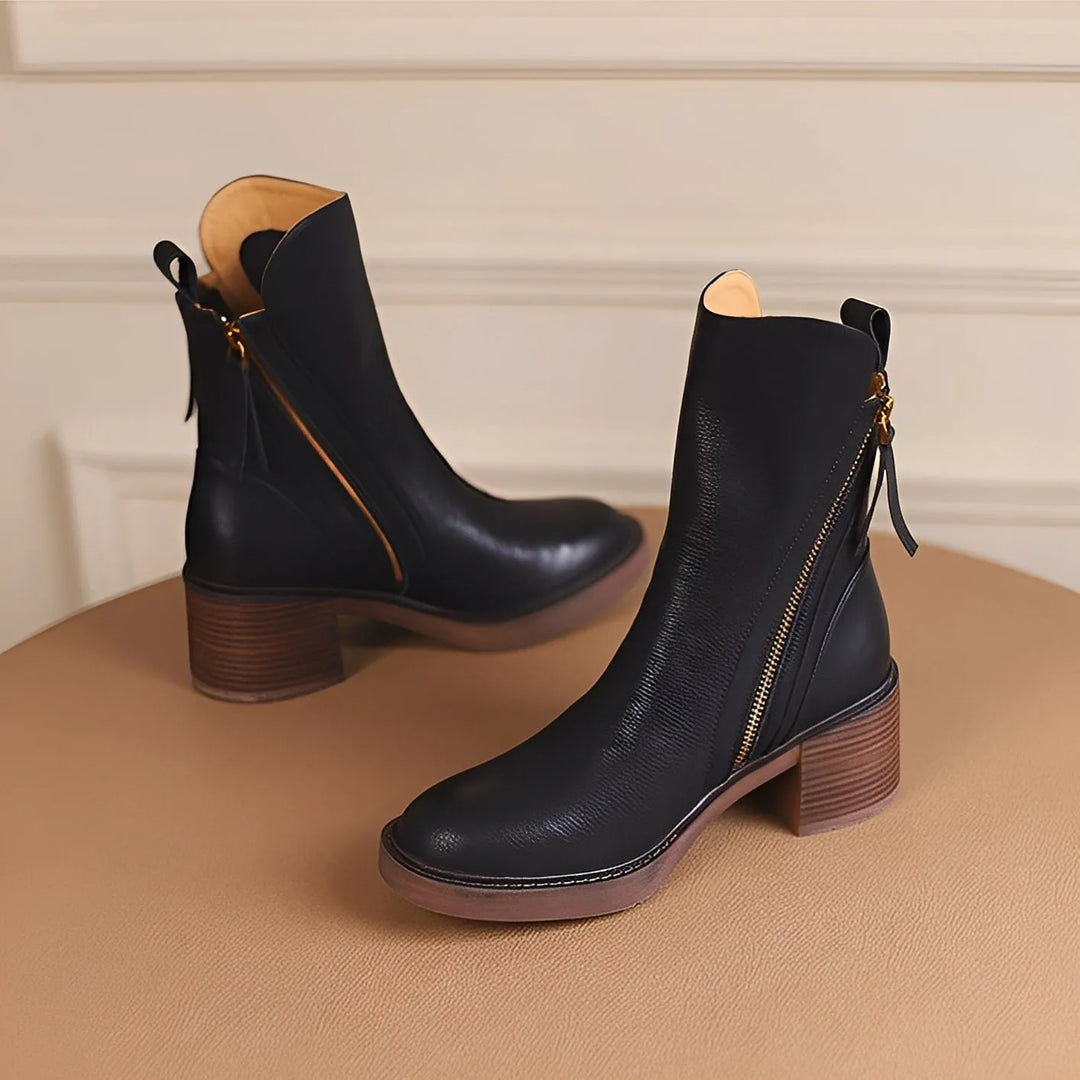 Botins Confortáveis para Mulher com Salto e Fecho
