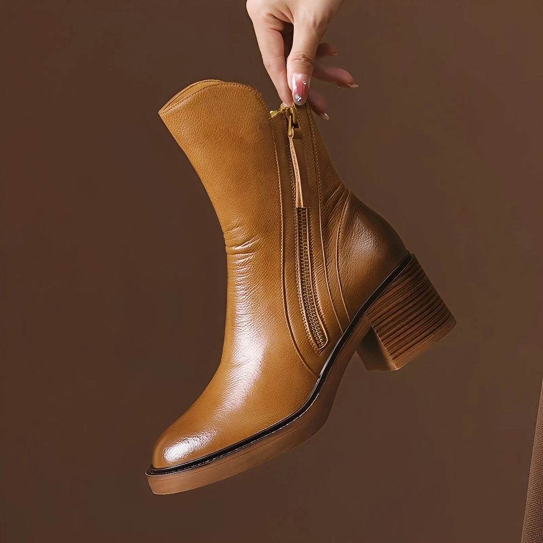 Botins Confortáveis para Mulher com Salto e Fecho