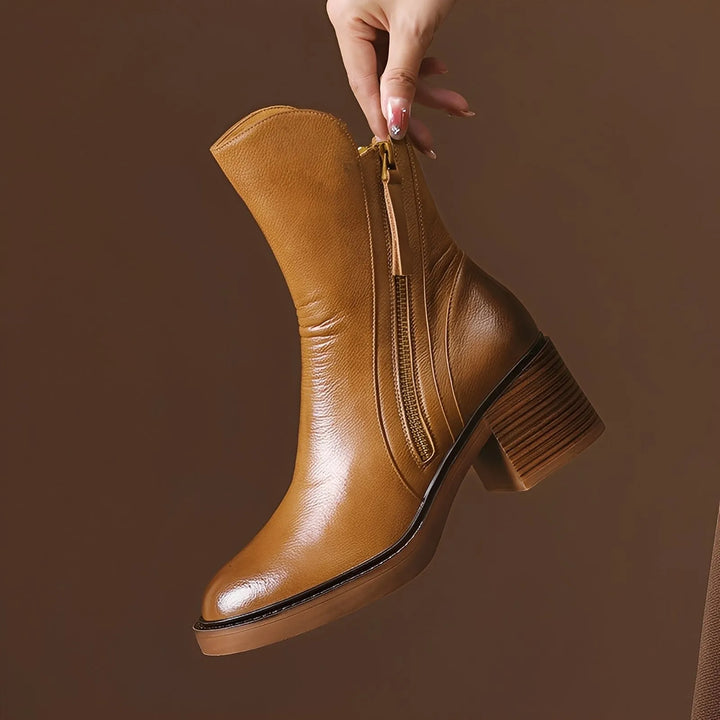 Botins Confortáveis para Mulher com Salto e Fecho