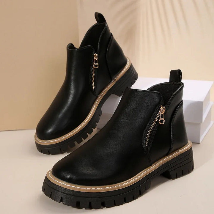 Botins Rasos Confortáveis para Mulher com Fecho