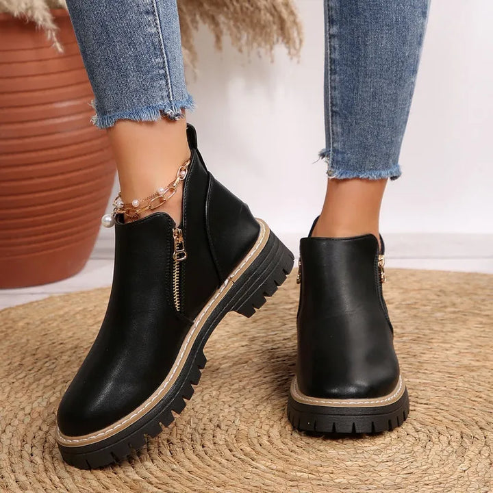 Botins Rasos Confortáveis para Mulher com Fecho