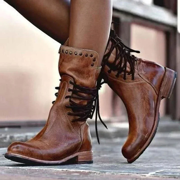 Botins de Cano Curto Confortáveis para Mulher com Salto