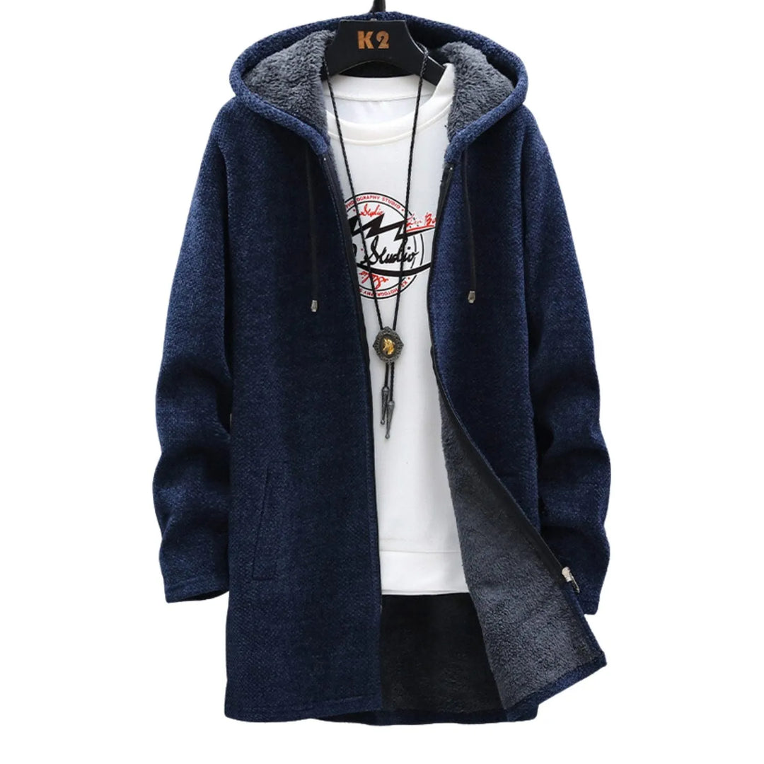 Casaco Casual Comprido para Homem com Fecho Frontal