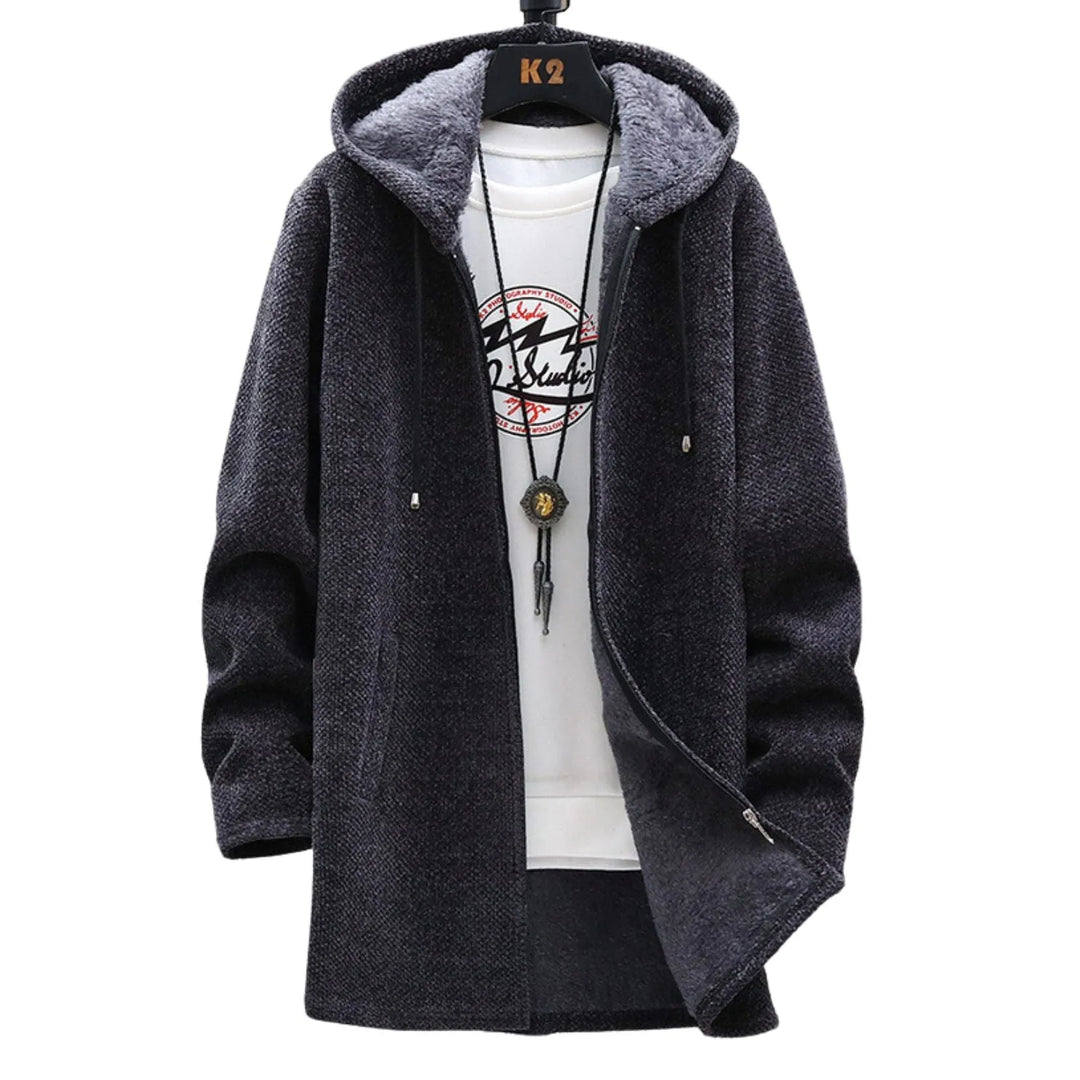 Casaco Casual Comprido para Homem com Fecho Frontal