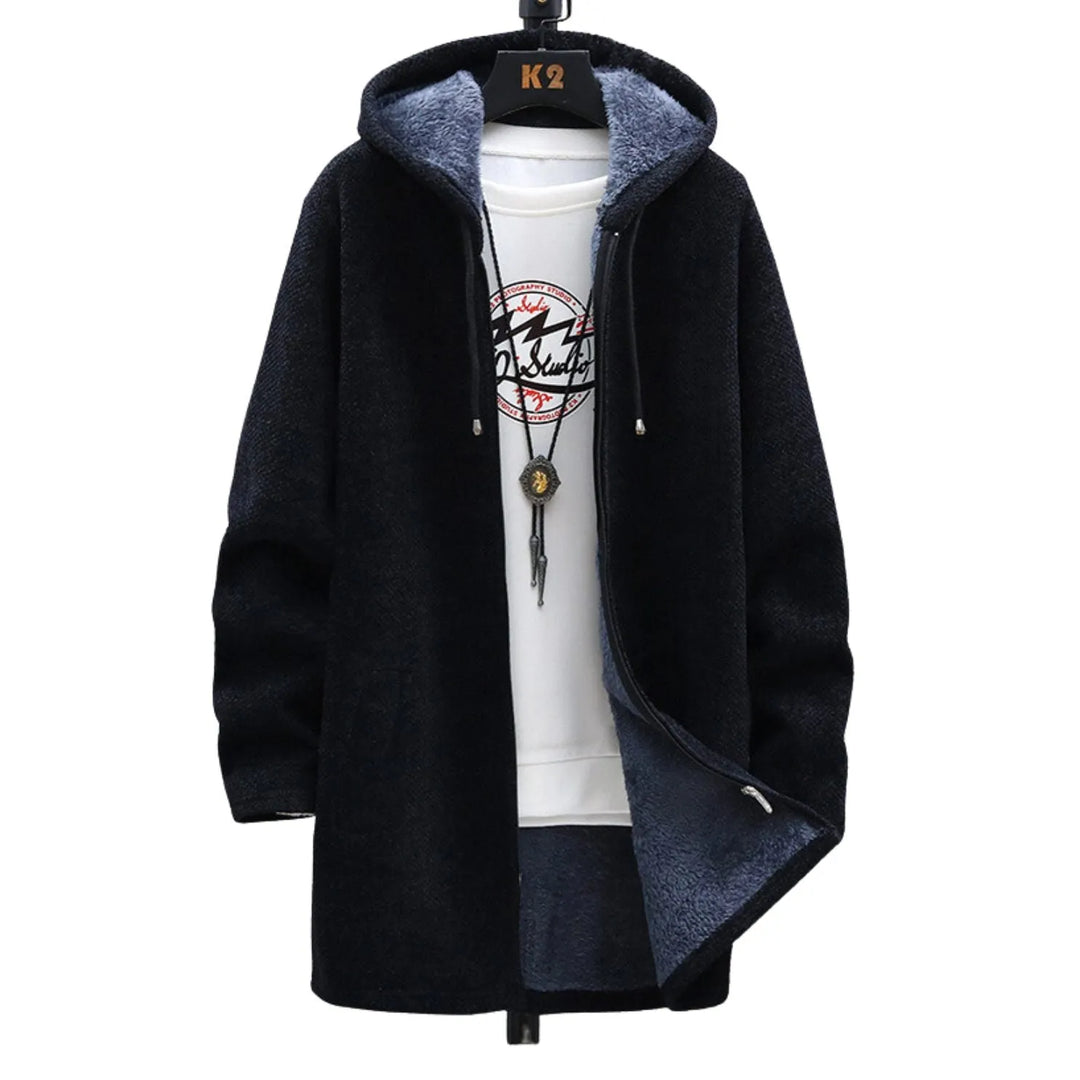 Casaco Casual Comprido para Homem com Fecho Frontal