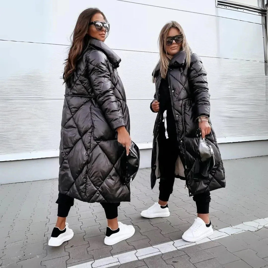 Casaco Comprida de Inverno para Mulher com Fecho