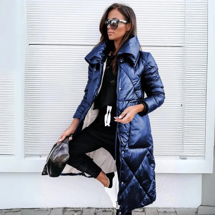 Casaco Comprida de Inverno para Mulher com Fecho