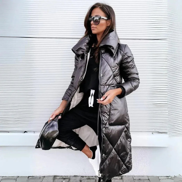 Casaco Comprida de Inverno para Mulher com Fecho
