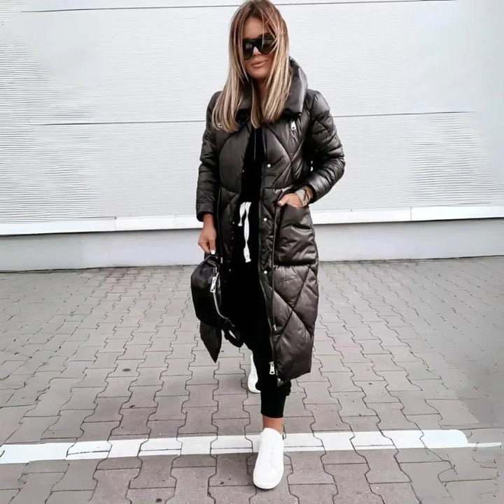 Casaco Comprida de Inverno para Mulher com Fecho